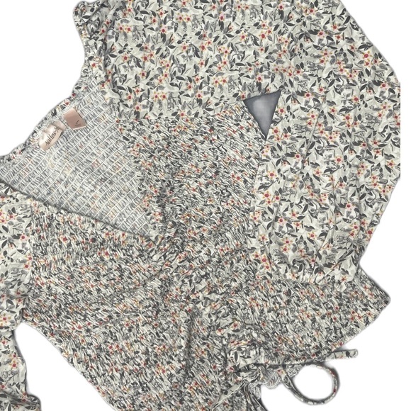 Willow & Root Long Sleeve Floral Crop Top with Ruching Size L - Picture 1 of 8
